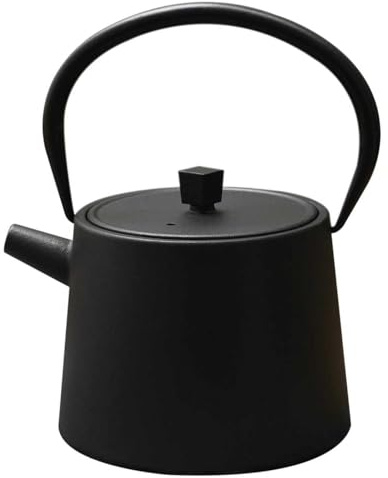 HowHomely | Théière en fonte 0,9 l noir mat – Style de théière japonaise, bouilloire, théière pour thé en vrac, design rétro