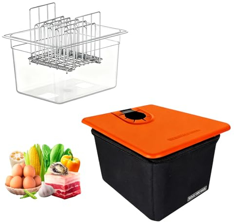 Sous Vide Behälter 12L, Sous Vide Container mit Deckel und Rack,Niedertemperatur Garschrank,Vakuumgarschüssel Zum Einweichen Garen Für Küchengebrauch Fleisch Marinieren Huhn Rind Steak(Frei von BPA)