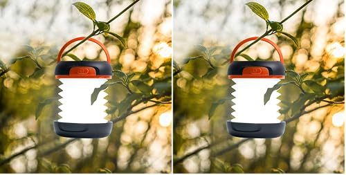 SCS Sentinel - HEC0080 - Lanterne Torche Solaire USB Nomade et Batterie Externe - Lampe Camping Rechargeable - 3 Types d'Éclairage - SolarLight Multi Orange (Lot de 2)