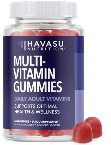 Multivitamin Gummies for Women & Men | Packed with Daily Vitamins and Minerals | with Vitamin C, D, Zinc | Multi Vitamins and Minerals Supplements | 60 Gluten-Free, Fruit Flavored Vitamin Gummies