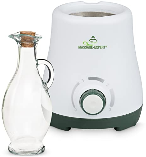 Massageöl-Wärmer mit Glaskaraffe, Massageöl in nur 5 Minuten angenehmen erwärmen, stufenloser Erwärmer von 0 bis 100 °C