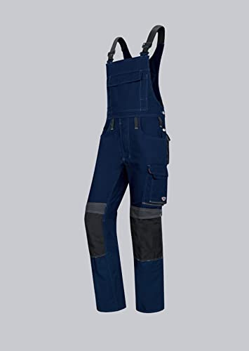BP 1802-720-110-42n Latzhose, Stretch-Hosenträger mit Clipbefestigungen, 305,00 g/m² Verstärkte Baumwolle, Nachtblau/Anthrazit, 42n