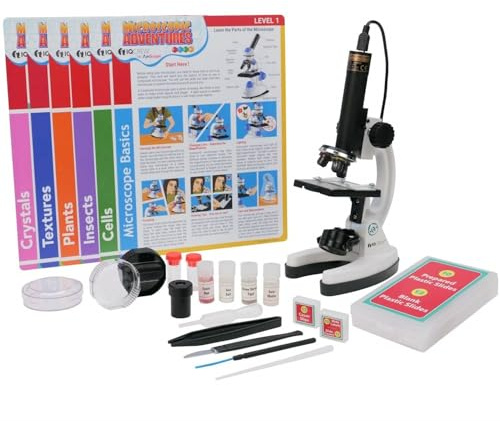 AmScope iqcrew Kids Premium 85+ stück mikroskop, farbkamera und interaktive Kinder Software kit mit Educational Experiment Karten