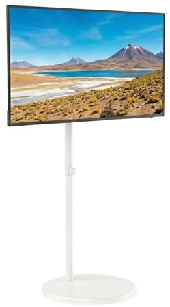 Spacetronik Mobiler TV Ständer Rollbar für 17–35 Zoll Monitor & Fernseher | Mobiler TV Standfuss höhenverstellbar mit 360° Drehung, Kabelmanagement & Federmechanismus, VESA, Traglast 10kg