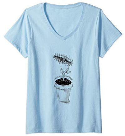 Womens Botanical Bug Eating Plant Venus Fly trap Houseplant Gift V-Neck T-Shirt