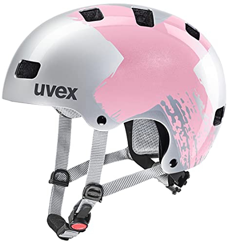 uvex Kid 3 - robuster Fahrradhelm für Kinder - individuelle Größenanpassung - waschbare Innenausstattung - Silver-rosé - 51-55 cm