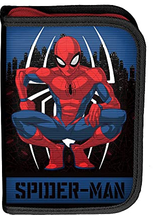 P A S O Kinder FEDERTASCHE 22-TEILIG - Spiderman - SCHWARZ/BLAU/ROT