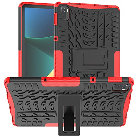 XITODA Funda para Xiaomi Pad 5 / Xiaomi Pad 5 Pro 2021 11 pulgadas, híbrido PC + silicona TPU con soporte Case Cover Funda protectora para Xiaomi Mi Pad 5 / Mi Pad 5 Pro Tablet,Rojo