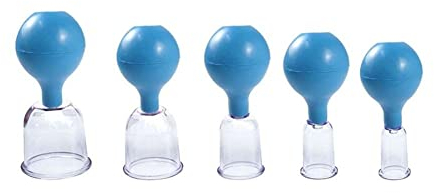 KISOARTWQ schröpfen schröpfset schröpfgläser Set Chinesisches Schröpfen 5 Stück Gummi Vakuumdosen für Massage PC Saugnapf Anti Cellulite Vakuum Massagegerät Therapie Saugnapf