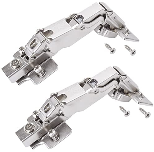 SOTECH 2 Stück Weitwinkelscharniere T52 Eckanschlag 165° Weitwinkel-Topfband mit Soft-Close Topfscharnier inkl. Montageplatte
