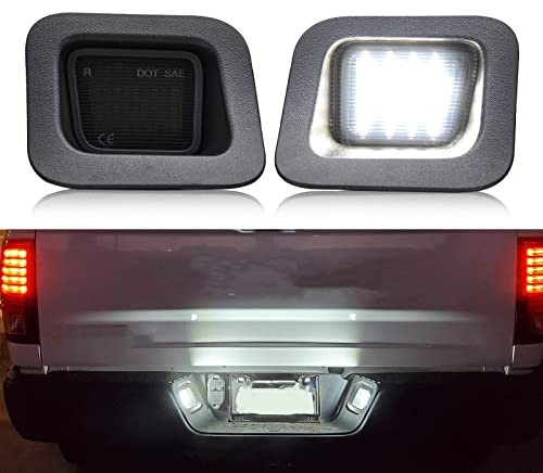 R&F Auto LED Smoked Lens License Plate Lights Compatible with Ram 1500 2500 3500 (2003-2018) / Ram 1500 Classic (2019-2020) Tag Lamp Powered by 40pcs Chips 6000K Error Free Xenon Pure White