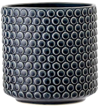 Nordring Retro Übertopf Vintage Pflanztopf für Zimmerplanzen Blumentopf Dotty L (15,5 cm ø), petrol, Keramik