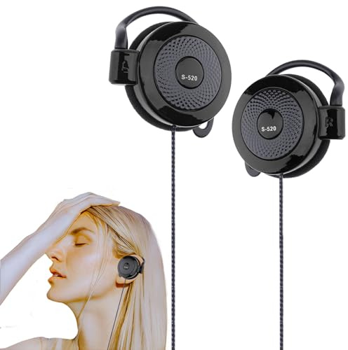 Pomurom Clip- -Ohrhörer mit Kabel,3,5-mm-Kopfhörer über dem Ohr Spiel Stereo-Kopfhörer | Handys MP4-Headset für Yoga-Übungen, Workouts, Joggen, Wandern, Laufen