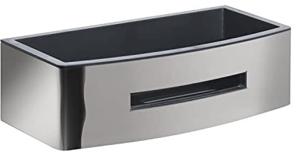 Gedy | Poseidon Porte-douche rectangulaire en acier, finitions chromées et noires, dimensions 7,2 x 24 x 12,3 cm et poids 0,815 kg
