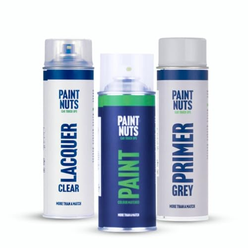 PaintNuts Car Spray Paint suitable for MITSUBISHI Light Grey (AC11043) - Spray Paint (400ml), Lacquer (500ml) & Primer (500ml) Bundle