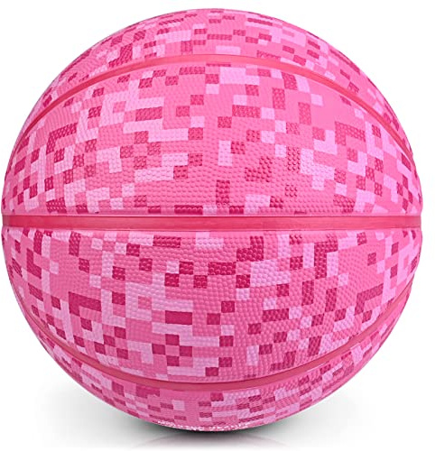 PECOGO Official Rubber Basketball 27.5/29.5 Outdoor Indoor Mens Basketball Ball Size 5/7 for Kids Youth Teen Boys and Girls Gift Ideas(Without pump)
