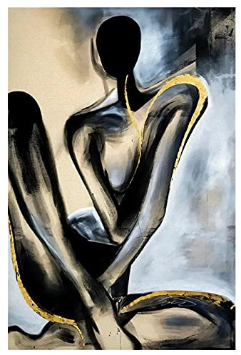 Abstrakte nackte sexy Frauen Leinwand Druck Wandbild, Gemälde Wandposter und Drucke, moderne Wandkunst, Leinwandbild für Badezimmerdekoration, 42 x 60 cm, rahmenlos