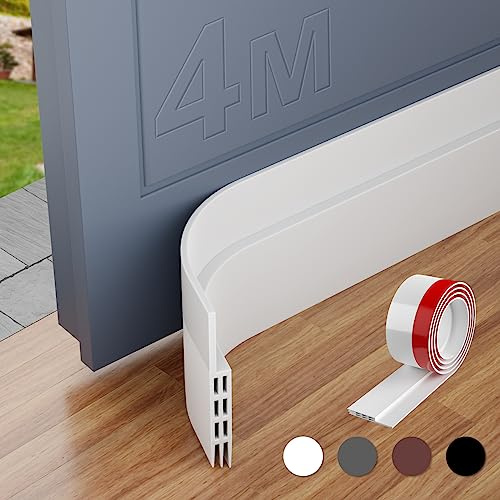 MARICATO Zugluftstopper für Türen, Türdichtung unten selbstklebend – 4 Stück à 100 cm (Gesamtlänge 400 cm) zuschneidbarer Premium-Schutz gegen Kälte, Lärm, Staub & Insekten - Weiß