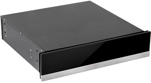 60cm Built-In Warming Drawer - Kitchen Wall Plate Heater - Push Open Black Steel