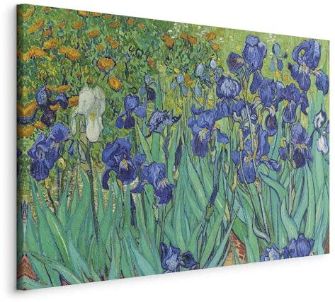 murando - Quadro Acustico Vincent Van Gogh 120x80 cm 1 Pezzo Schiuma Acustica Quadri Stampa su Tela - Protezione dai Rumori Fonoassorbente Decorazione Parete Iris Fiori Pittore l-G-10193-b-a