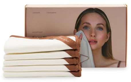 Waschies feine Gesichtstücher – 5er-Set Braun/Weiß – hygienisch zum Abtrocknen - reduziert Hautirritationen – sanft & hypoallergen – waschbar, wiederverwendbar & nachhaltig - für alle Hauttypen