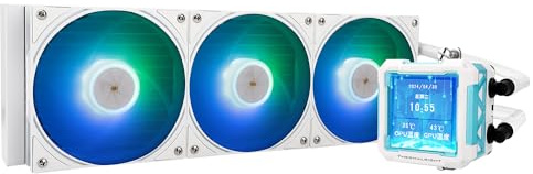 Thermalright FWPRO 360 ARGB White CPU AIO Cooler,IPS LCD Screen with 320 * 320 Resolution,for AM5&Intel 1700/1851,High-performance 360 Specs Water-cooled with 2.73in Removable Display