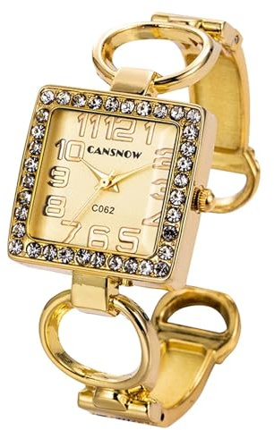 CANSNOW Spangenuhr Damen - Elegante Uhren Damen | Damenuhren | Damen Uhren | Armbanduhren für Damen | Damenuhr Gold | Uhr Gold Damen | Goldene Uhr Damen | Uhr Damen Gold | Armbanduhr Damen Gold