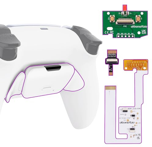 eXtremeRate Rise V3 Remap Kit Programmabile per ps5 Controller,Palette Tasti Aggiuntivi Back Button Paddles Cover Posteriore per ps5 Joystick BDM-030/040/050,Senza Controller,Bianco
