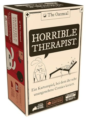 Exploding Kittens, Horrible Therapist, Partyspiel, Kartenspiel, 3-8 Spieler, ab 18+ Jahren, 15 Minuten, Deutsch