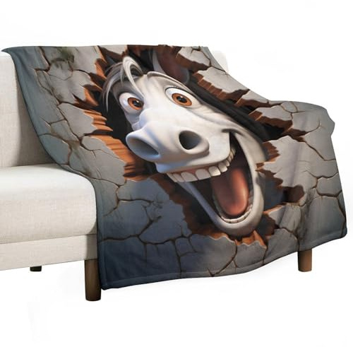 ECWECC Kuscheldecke Pferd Decken Flauschig Fleecedecke 100x130cm Weiche Wohndecke Tier 3D Decke Couch Als Wohn- & Flauschdecke Wohndecke Kuscheldecke