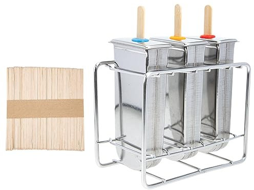 Cabilock 1 Juego De Moldes Para Helado De Acero Inoxidable Moldes Para Cubitos De Hielo Para Adultos Moldes Reutilizables Para Paletas De Hielo Soportes Para Helado Palitos De Helado