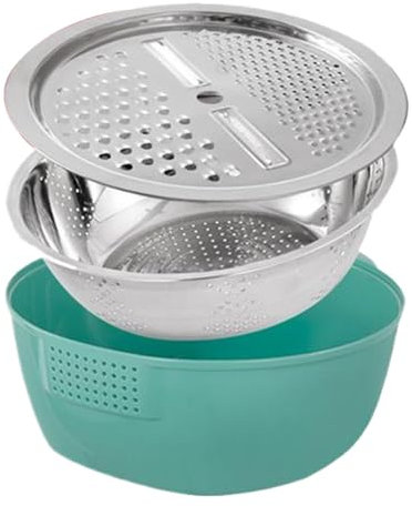 Vassoio per riso Scodella per Riso, Vaschetta per Riso, Bacino per la casa, scolapasta con in Acciaio Inox per Frutta, Verdura e Fagioli, Utensile da Cucina Versatile