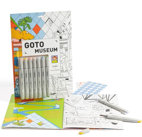HIMI CC Marker Set, GOTO Museum Geschenkbox Dual Tip Schnell trocknende Marker, sauber riechende Alkoholmarker, harte und weiche Feder für Jugendliche Erwachsene Malvorlagen, günstige Packung (Orange)
