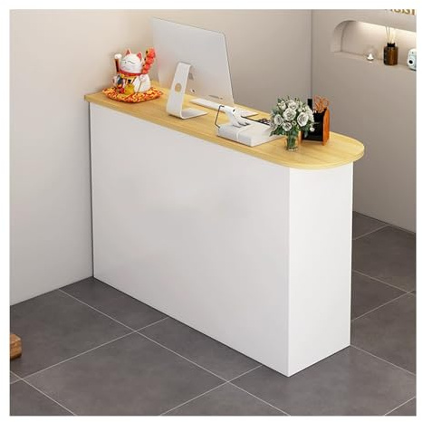 Receptionsskrivbord med låsbara lådor – receptionen välkommen kassabell för salong, kontor och receptionsrum (skarvning, 120 cm/47 tum)