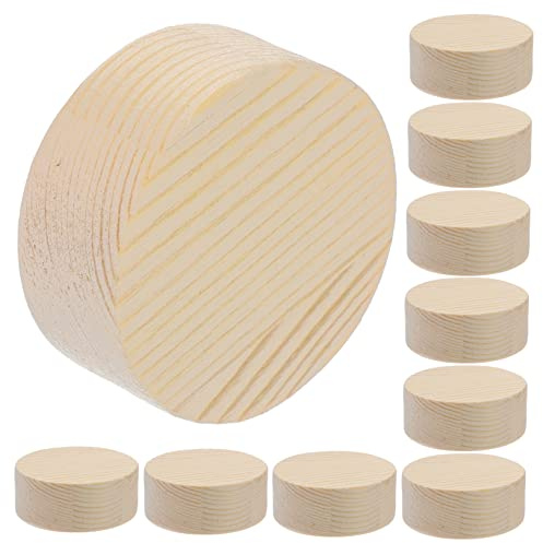 Gogogmee 10 pezzi Rondelle Legno Naturale per Progetti DIY Legno Tondi per Pittura Manuale Decorazioni Artigianali e Ragazze