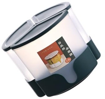 Zambuph Dispensador de arroz de grano giratorio 3 rejillas, contenedor alimentos secos cereales sellados con tapa, caja almacenamiento tanque soja, avena y frijoles, Verde