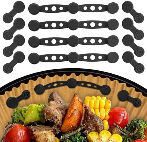 Imanes Air Fryer para Papel 12Pcs, Resistentes al Calor 220°C, Adsorción Magnética Reutilizables, Evitan Arrugas y Desplazamiento del Papel, Para con Todas las Canastas de Hierro, Accesorios Airfryer