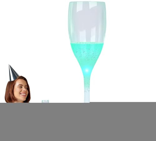 Blassi de fête LED - Flûtes de champagne lumineuses de 4 onces, tasses à vin en lumière de couleur, verres fiables | élégant pour mariage, célébration de Noël et événements d'anniversaire