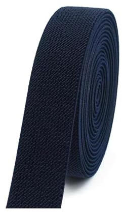 Cinta elástica de goma de 16 metros y 10 mm de ancho para pantalones y ropa interior, accesorios de costura artesanal.,Azul marino,10mm