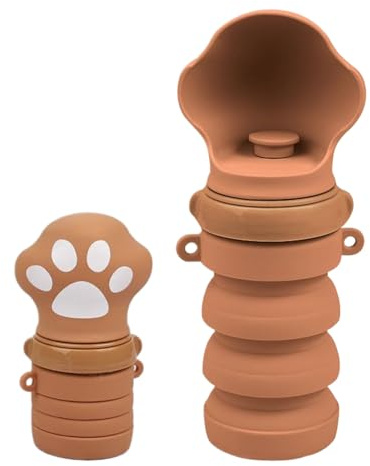 Botella de agua para perros con dispensador | Vaso plegable y a prueba de fugas | Cuenco de agua de viaje para cachorros, para camping, senderismo, al aire libre, paseos, parque y vacaciones