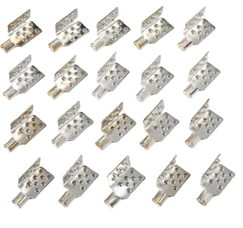20Pack Crimp Connectors Mounting Clamps Infrared Heating Foil Crimp Press Flat Connector Clamps For Installing Infrared Carbon Heating Foil Heating Fabric