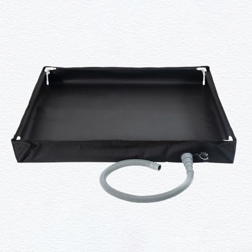 Shophubio Foldable Shower Base for Camping and Outdoor Use, Portable Shower Tray with Drain Pipe, 80x80x10cm Waterproof Bathing Platform for Tent Showers,(Black)