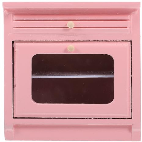Veemoon 12 Scale Miniature Dollhouse Kitchen Stove Pink Cooktop Furniture Mini Dollhouse Supplies for Tiny House Decor