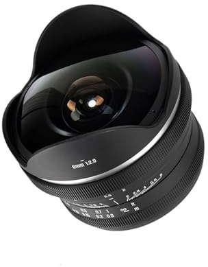 camera lens, APS-C 6mm F2.0 Fisheye Lens for Camera Humanities Photography, Compatible For Sony E Canon RF Fujifilm XF Nikon Z M43-mount,in parts(Macro 4/3)