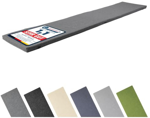 Garronda Bankauflage Outdoor Gartenbank Auflage 200x40 Graphit GD-0220 | Dicke: ca. 4 cm, Wasserabweisend, UV-beständig, mit Bändern, als Sitzkissen für Hollywoodschaukel und Gartenmöbel