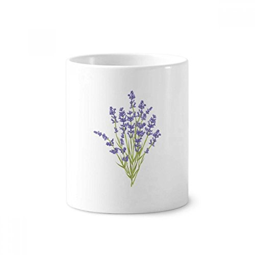 DIYthinker Purple Lavender Flowers Plant Painting Toothbrush Pen Holder Mug Ceramic Stand Pencil Cup