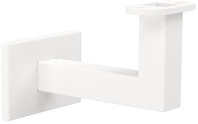 Sellon24® Soporte para pasamanos con orificio para pasamanos de madera RAL 9016, color blanco, pintado en polvo, para barandillas, pasamanos de madera
