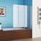 MIQU 100 x 140 cm Bathtubs 3-Piece Folding Wall Attachment 180° Shower Screen Shower Enclosure 6 mm Nano Glass DAY-3D
