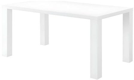 Vente-unique - Table à Manger Monica - 6 Personnes - MDF laqué Blanc