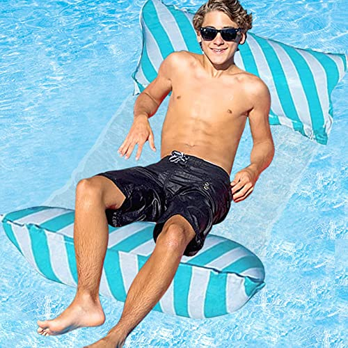 JOKILY Amaca gonfiabile per acqua, amaca da nuoto, 4 in 1, materassino galleggiante, sedia da spiaggia, per piscina gonfiabile per adulti e bambini (blu)